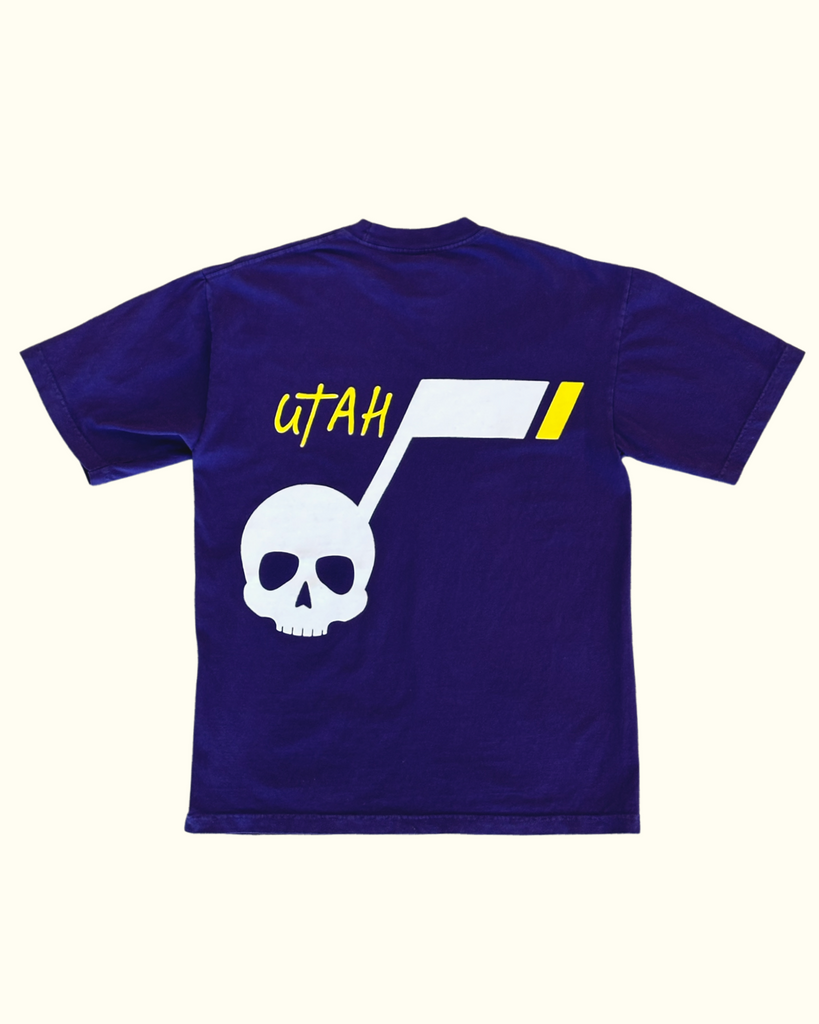 KOWGA OG LOGO TEE WHITE PURPLE 3house着用 KOWGA OG LOGO TEE WHITE PURPLE 3house着用