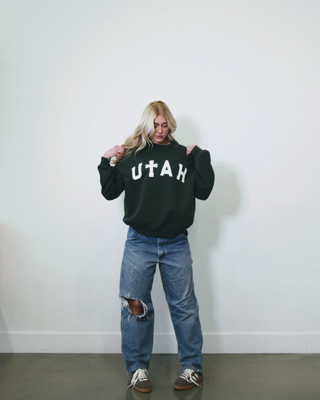 Utah Crewneck (Green/Cream)